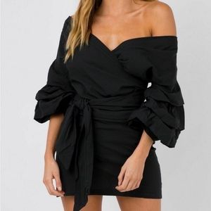 NWT DO+BE Ruffle Shoulder Cocktail Dress S